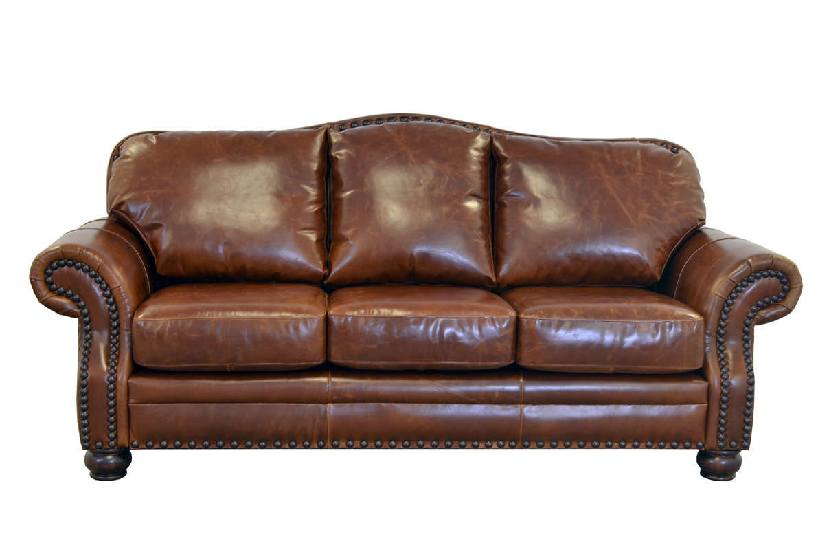 Westland and Birch Parker Genuine Top Grain Leather Sofa & Reviews